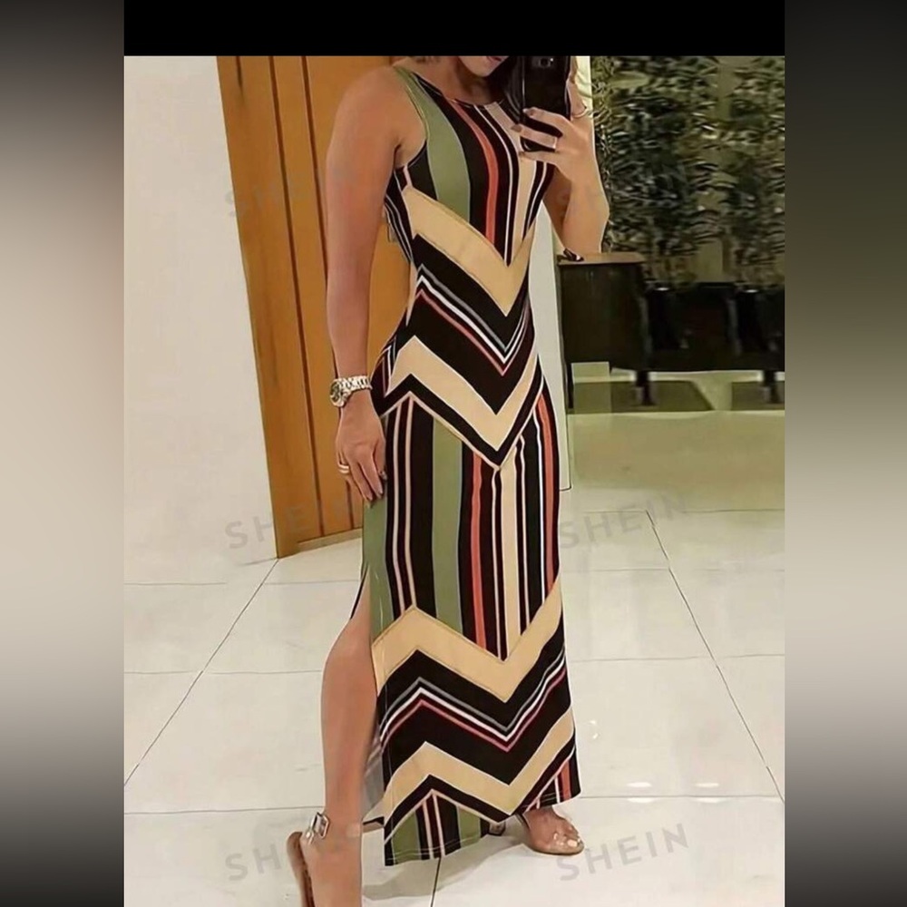 New bodycon long dress with side slits